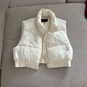 White puffer vest